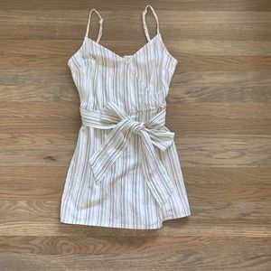 White Striped Romper
